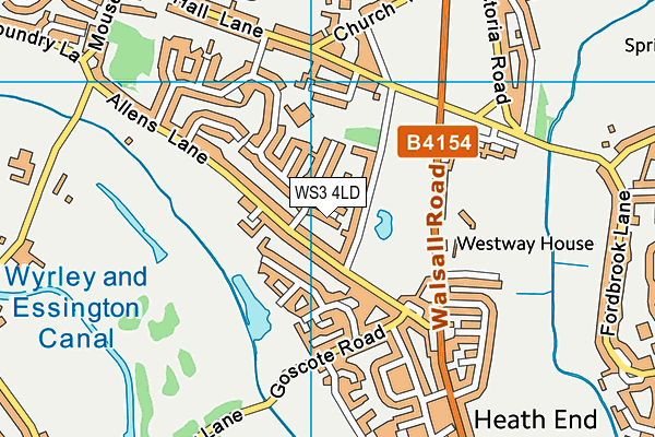 WS3 4LD map - OS VectorMap District (Ordnance Survey)