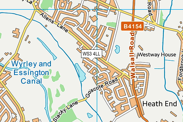 WS3 4LL map - OS VectorMap District (Ordnance Survey)