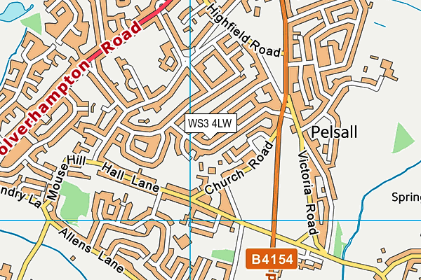 WS3 4LW map - OS VectorMap District (Ordnance Survey)
