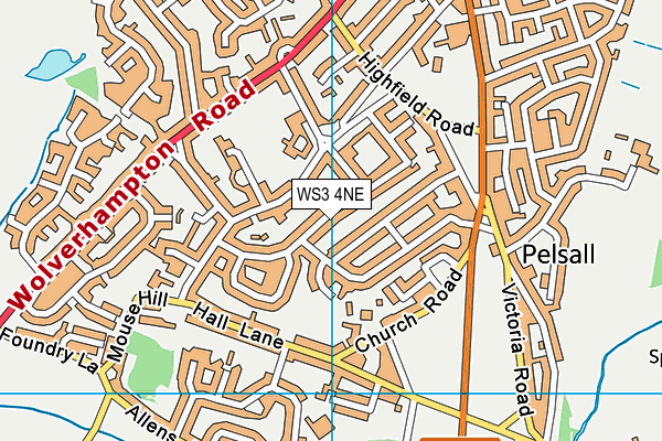 WS3 4NE map - OS VectorMap District (Ordnance Survey)
