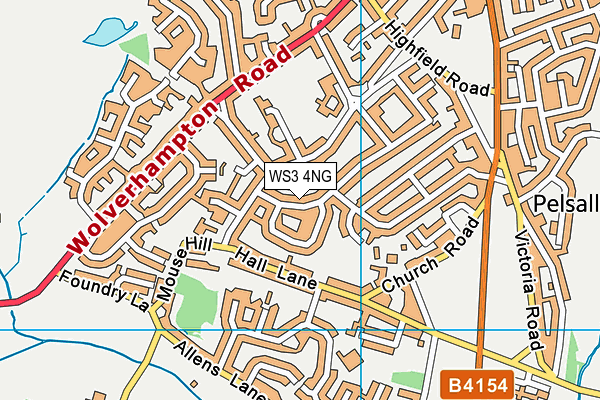 WS3 4NG map - OS VectorMap District (Ordnance Survey)