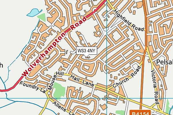 WS3 4NY map - OS VectorMap District (Ordnance Survey)