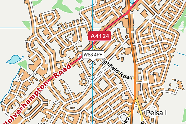 WS3 4PF map - OS VectorMap District (Ordnance Survey)