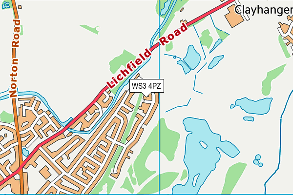 WS3 4PZ map - OS VectorMap District (Ordnance Survey)