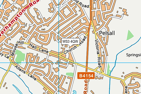 WS3 4QW map - OS VectorMap District (Ordnance Survey)