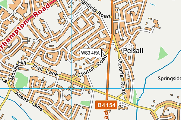 WS3 4RA map - OS VectorMap District (Ordnance Survey)