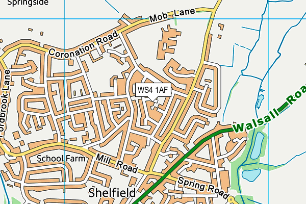 WS4 1AF map - OS VectorMap District (Ordnance Survey)