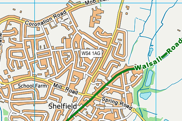 WS4 1AG map - OS VectorMap District (Ordnance Survey)