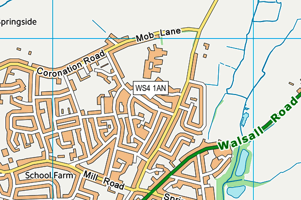 WS4 1AN map - OS VectorMap District (Ordnance Survey)