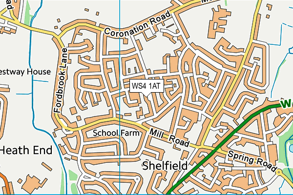 WS4 1AT map - OS VectorMap District (Ordnance Survey)