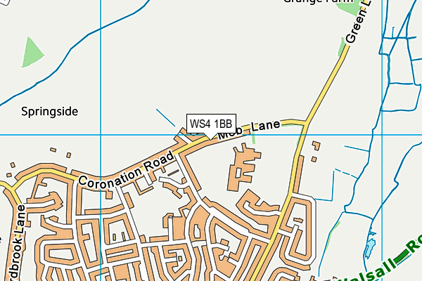 WS4 1BB map - OS VectorMap District (Ordnance Survey)