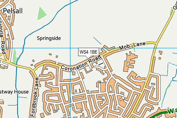 WS4 1BE map - OS VectorMap District (Ordnance Survey)