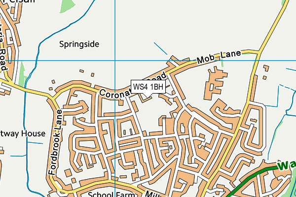 WS4 1BH map - OS VectorMap District (Ordnance Survey)