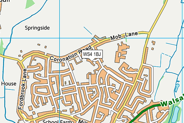 WS4 1BJ map - OS VectorMap District (Ordnance Survey)