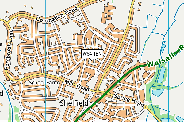 WS4 1BN map - OS VectorMap District (Ordnance Survey)