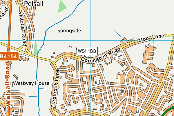 WS4 1BQ map - OS VectorMap District (Ordnance Survey)