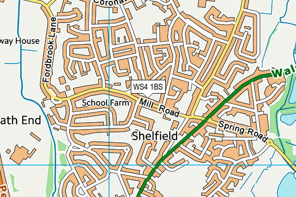 WS4 1BS map - OS VectorMap District (Ordnance Survey)