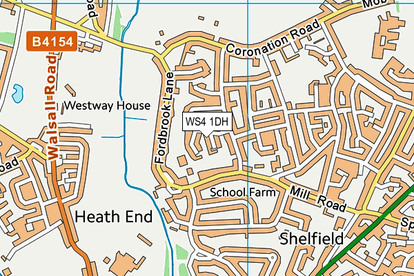 WS4 1DH map - OS VectorMap District (Ordnance Survey)