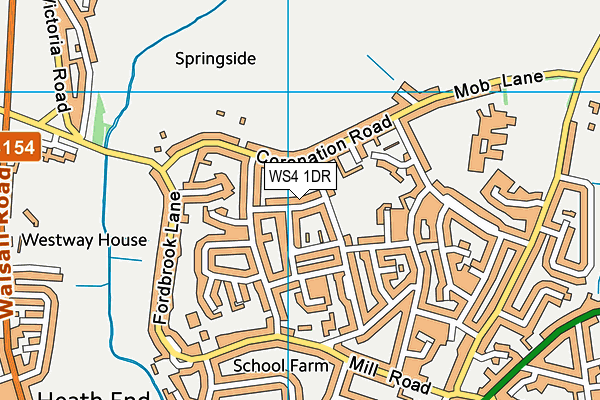 WS4 1DR map - OS VectorMap District (Ordnance Survey)