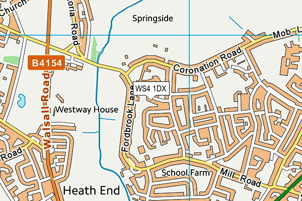 WS4 1DX map - OS VectorMap District (Ordnance Survey)