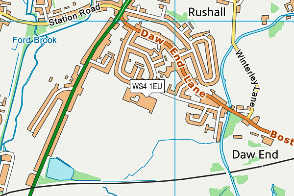 Rushall Community College (Closed) map (WS4 1EU) - OS VectorMap District (Ordnance Survey)
