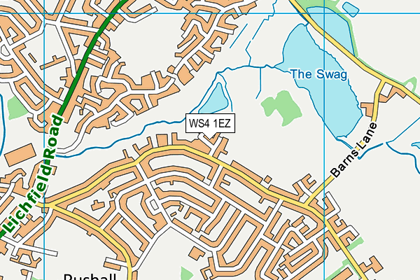 WS4 1EZ map - OS VectorMap District (Ordnance Survey)