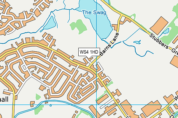 WS4 1HD map - OS VectorMap District (Ordnance Survey)
