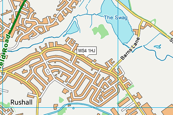 WS4 1HJ map - OS VectorMap District (Ordnance Survey)