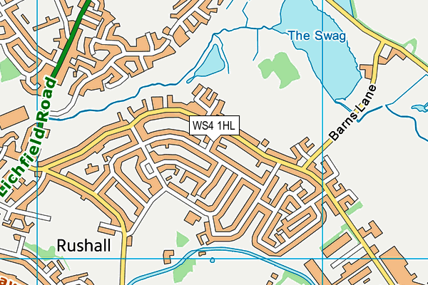 WS4 1HL map - OS VectorMap District (Ordnance Survey)