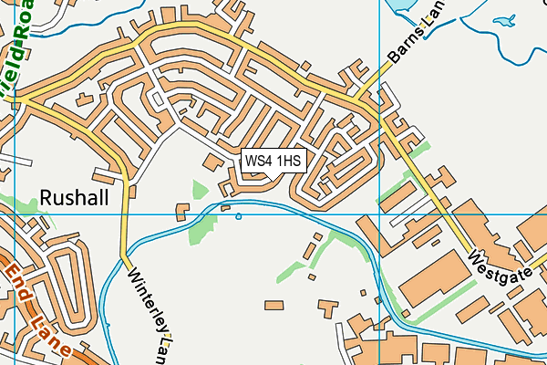WS4 1HS map - OS VectorMap District (Ordnance Survey)