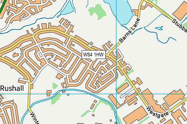 WS4 1HW map - OS VectorMap District (Ordnance Survey)
