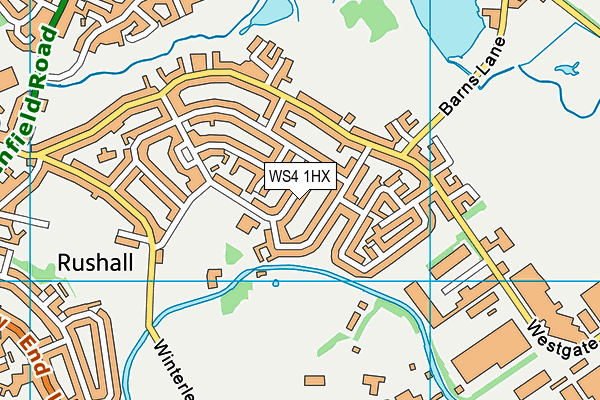 WS4 1HX map - OS VectorMap District (Ordnance Survey)