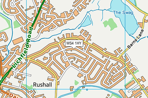 WS4 1HY map - OS VectorMap District (Ordnance Survey)