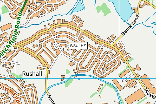 WS4 1HZ map - OS VectorMap District (Ordnance Survey)