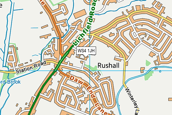 Rushall Park map (WS4 1JH) - OS VectorMap District (Ordnance Survey)