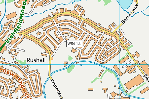 Radleys Primary School map (WS4 1JJ) - OS VectorMap District (Ordnance Survey)