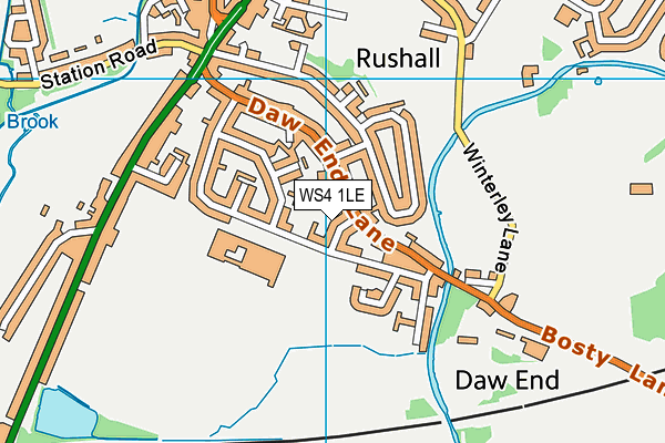 WS4 1LE map - OS VectorMap District (Ordnance Survey)