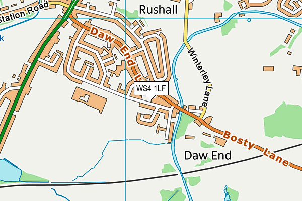 Daw End School (Closed) map (WS4 1LF) - OS VectorMap District (Ordnance Survey)