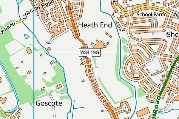 Rushall Primary School map (WS4 1NG) - OS VectorMap District (Ordnance Survey)