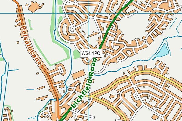 WS4 1PQ map - OS VectorMap District (Ordnance Survey)