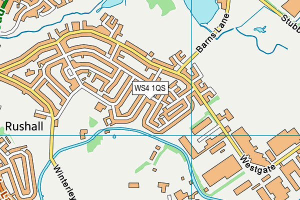 WS4 1QS map - OS VectorMap District (Ordnance Survey)