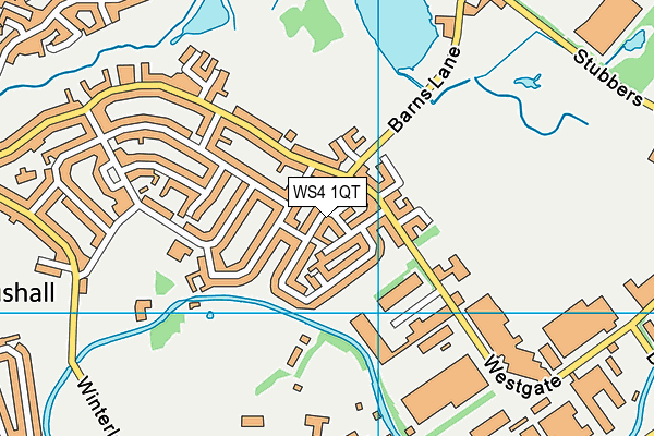 WS4 1QT map - OS VectorMap District (Ordnance Survey)
