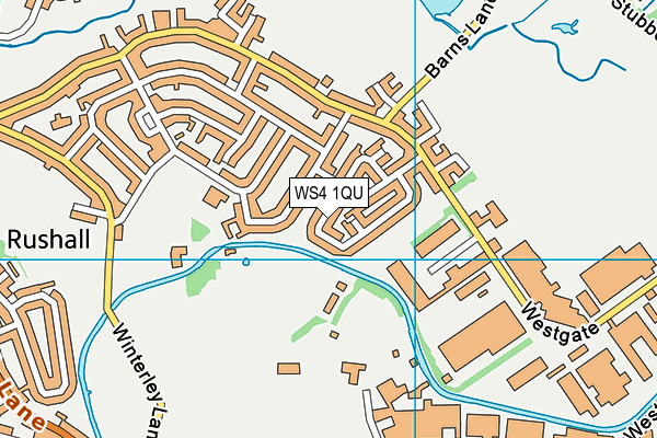WS4 1QU map - OS VectorMap District (Ordnance Survey)