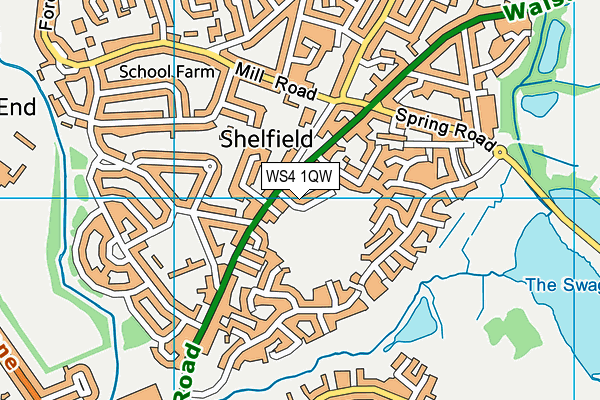 Shelfield Recreation Ground map (WS4 1QW) - OS VectorMap District (Ordnance Survey)