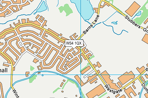 WS4 1QX map - OS VectorMap District (Ordnance Survey)