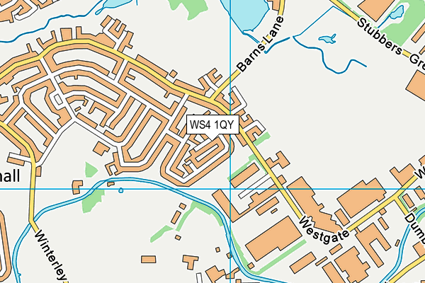 WS4 1QY map - OS VectorMap District (Ordnance Survey)
