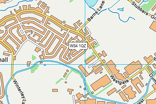 WS4 1QZ map - OS VectorMap District (Ordnance Survey)