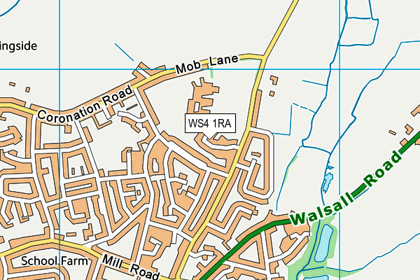 WS4 1RA map - OS VectorMap District (Ordnance Survey)