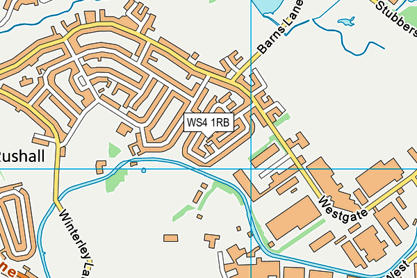 WS4 1RB map - OS VectorMap District (Ordnance Survey)