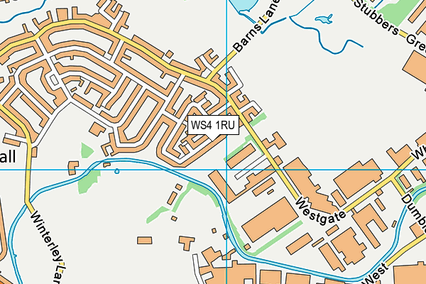 WS4 1RU map - OS VectorMap District (Ordnance Survey)